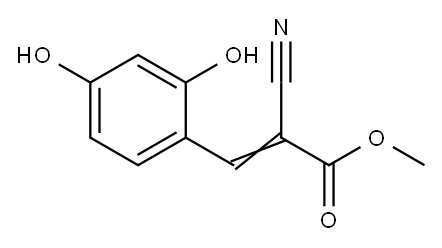 2-Propenoic acid, 2-cyano-3-(2,4-dihydroxyphenyl)-, methyl ester (9CI) Structure