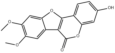 3-Hydroxy-8,9-dimethoxy-6H-benzofuro[3,2-c][1]benzopyran-6-one 结构式