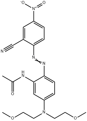 N-[5-[bis(2-methoxyethyl)amino]-2-[(2-cyano-4-nitrophenyl)azo]phenyl]acetamide Struktur