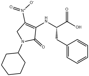 N-(4-nitro-1-cyclohexyl-2-oxo-3-pyrrolin-3-yl)phenylalanine Struktur