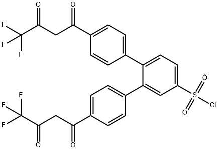 4,4''-BIS(4,4,4-TRIFLUORO-1,3-DIOXOBUTYL)-O-TERPHENYL-4'-SULFONYLCHLORIDE Structure