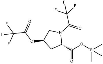 L-Proline, 1-(trifluoroacetyl)-4-[(trifluoroacetyl)oxy]-, trimethylsil yl ester, trans- Struktur