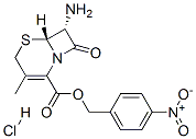 (6R,6β)-7α-アミノ-3-メチル-8-オキソ-5-チア-1-アザビシクロ[4.2.0]オクタ-2-エン-2-カルボン酸(4-ニトロフェニル)メチル・塩酸塩 化学構造式