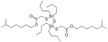 diisooctyl 2,2'-[(1,1,3,3-tetrabutyl-1,3-distannathianediyl)bis(thio)]diacetate Structure