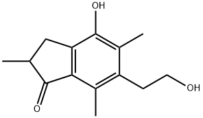 2,3-Dihydro-4-hydroxy-6-(2-hydroxyethyl)-2,5,7-trimethyl-1H-inden-1-one Struktur