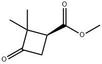 Cyclobutanecarboxylic acid, 2,2-dimethyl-3-oxo-, methyl ester, (1S)- (9CI) Structure