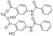 ビス(4-ベンゾイルアミノ-2-ヒドロキシ安息香酸)カルシウム 化学構造式