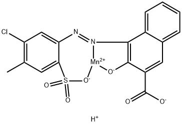 4-[(5-クロロ-4-メチル-2-スルホフェニル)アゾ]-3-ヒドロキシ-2-ナフタレンカルボン酸/マンガン 化学構造式