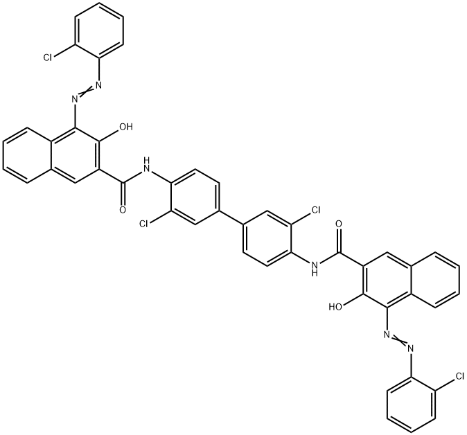 N,N'-(3,3'-dichloro[1,1'-biphenyl]-4,4'-diyl)bis[4-[(2-chlorophenyl)azo]-3-hydroxynaphthalene-2-carboxamide] Structure
