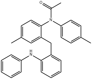 N-(4-Methylphenyl)-N-[4-methyl-2-[[2-(phenylamino)phenyl]methyl]phenyl]acetamide Struktur