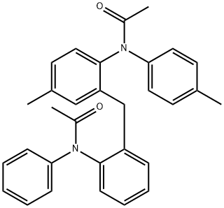 N-[2-[[2-[Acetyl(4-methylphenyl)amino]-5-methylphenyl]methyl]phenyl]-N-phenylacetamide Struktur