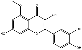 3,3',4',7-テトラヒドロキシ-5-メトキシフラボン 化学構造式