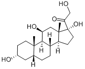3α,11β,17α,21-テトラヒドロキシ-5β-プレグナン-20-オン 化学構造式