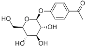 4'-(β-D-グルコピラノシルオキシ)アセトフェノン 化学構造式