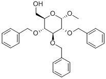 甲基-2,3,4-三-O-苄基-alpha-D-吡喃葡萄糖苷 结构式
