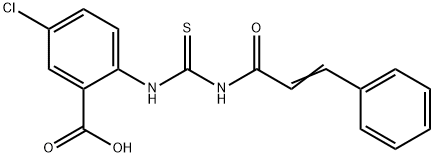 5-CHLORO-2-[[[(1-OXO-3-PHENYL-2-PROPENYL)AMINO]THIOXOMETHYL]AMINO]-BENZOIC ACID Structure