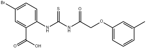 5-BROMO-2-[[[[(3-METHYLPHENOXY)ACETYL]AMINO]THIOXOMETHYL]AMINO]-BENZOIC ACID Structure