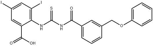 3,5-DIIODO-2-[[[[3-(PHENOXYMETHYL)BENZOYL]AMINO]THIOXOMETHYL]AMINO]-BENZOIC ACID Structure