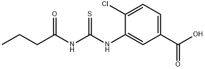 4-CHLORO-3-[[[(1-OXOBUTYL)AMINO]THIOXOMETHYL]AMINO]-BENZOIC ACID Structure