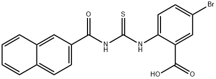5-BROMO-2-[[[(2-NAPHTHALENYLCARBONYL)AMINO]THIOXOMETHYL]AMINO]-BENZOIC ACID Structure
