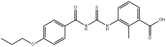 2-METHYL-3-[[[(4-PROPOXYBENZOYL)AMINO]THIOXOMETHYL]AMINO]-BENZOIC ACID Structure