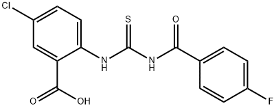 5-CHLORO-2-[[[(4-FLUOROBENZOYL)AMINO]THIOXOMETHYL]AMINO]-BENZOIC ACID Structure
