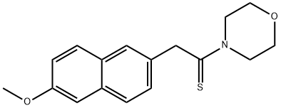 4-[2-(6-甲氧基-2-萘基)-1-硫代乙基]吗啉, 53077-21-7, 结构式