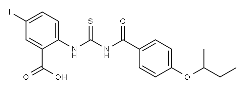 5-IODO-2-[[[[4-(1-METHYLPROPOXY)BENZOYL]AMINO]THIOXOMETHYL]AMINO]-BENZOIC ACID Struktur