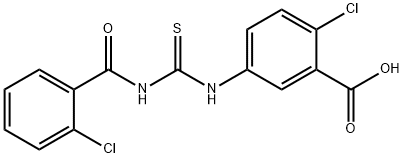 2-CHLORO-5-[[[(2-CHLOROBENZOYL)AMINO]THIOXOMETHYL]AMINO]-BENZOIC ACID 结构式