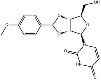 2'-O,3'-O-(p-メトキシベンジリデン)ウリジン 化学構造式