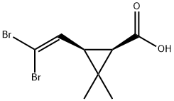 (1R-cis)-3-(2,2-dibromoethenyl)-2,2-dimethylcyclopropane carboxylic acid Struktur