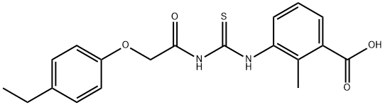 3-[[[[(4-ETHYLPHENOXY)ACETYL]AMINO]THIOXOMETHYL]AMINO]-2-METHYL-BENZOIC ACID 结构式