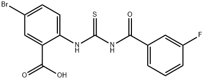 5-BROMO-2-[[[(3-FLUOROBENZOYL)AMINO]THIOXOMETHYL]AMINO]-BENZOIC ACID Structure