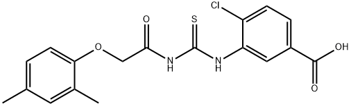 4-CHLORO-3-[[[[(2,4-DIMETHYLPHENOXY)ACETYL]AMINO]THIOXOMETHYL]AMINO]-BENZOIC ACID 结构式