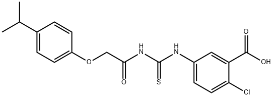 2-CHLORO-5-[[[[[4-(1-METHYLETHYL)PHENOXY]ACETYL]AMINO]THIOXOMETHYL]AMINO]-BENZOIC ACID 结构式