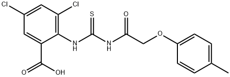 3,5-DICHLORO-2-[[[[(4-METHYLPHENOXY)ACETYL]AMINO]THIOXOMETHYL]AMINO]-BENZOIC ACID Structure