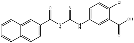 2-CHLORO-5-[[[(2-NAPHTHALENYLCARBONYL)AMINO]THIOXOMETHYL]AMINO]-BENZOIC ACID Structure