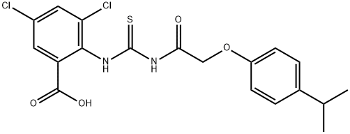3,5-DICHLORO-2-[[[[[4-(1-METHYLETHYL)PHENOXY]ACETYL]AMINO]THIOXOMETHYL]AMINO]-BENZOIC ACID Structure
