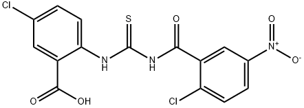 5-CHLORO-2-[[[(2-CHLORO-5-NITROBENZOYL)AMINO]THIOXOMETHYL]AMINO]-BENZOIC ACID Structure