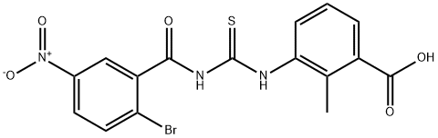 3-[[[(2-BROMO-5-NITROBENZOYL)AMINO]THIOXOMETHYL]AMINO]-2-METHYL-BENZOIC ACID Structure