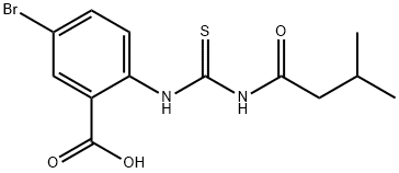 5-BROMO-2-[[[(3-METHYL-1-OXOBUTYL)AMINO]THIOXOMETHYL]AMINO]-BENZOIC ACID Structure