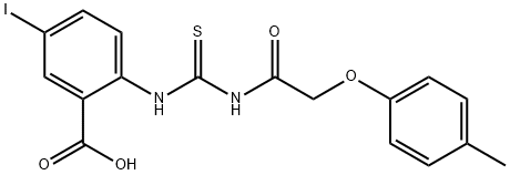 5-IODO-2-[[[[(4-METHYLPHENOXY)ACETYL]AMINO]THIOXOMETHYL]AMINO]-BENZOIC ACID Struktur