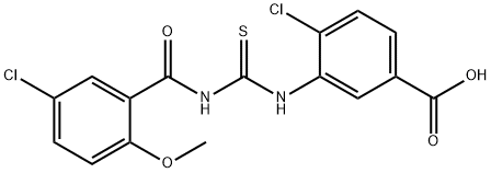 4-CHLORO-3-[[[(5-CHLORO-2-METHOXYBENZOYL)AMINO]THIOXOMETHYL]AMINO]-BENZOIC ACID Structure