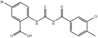5-BROMO-2-[[[(3-CHLORO-4-METHYLBENZOYL)AMINO]THIOXOMETHYL]AMINO]-BENZOIC ACID Structure