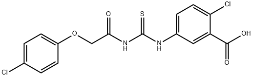 2-CHLORO-5-[[[[(4-CHLOROPHENOXY)ACETYL]AMINO]THIOXOMETHYL]AMINO]-BENZOIC ACID Structure