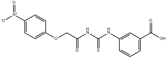 3-[[[[(4-NITROPHENOXY)ACETYL]AMINO]THIOXOMETHYL]AMINO]-BENZOIC ACID Structure