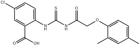 5-CHLORO-2-[[[[(2,4-DIMETHYLPHENOXY)ACETYL]AMINO]THIOXOMETHYL]AMINO]-BENZOIC ACID Structure