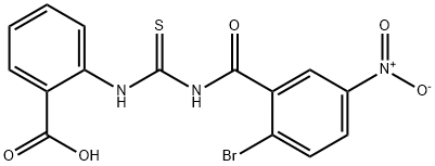 2-[[[(2-BROMO-5-NITROBENZOYL)AMINO]THIOXOMETHYL]AMINO]-BENZOIC ACID Structure