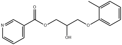 3-Pyridinecarboxylic acid 2-hydroxy-3-(2-methylphenoxy)propyl ester Struktur