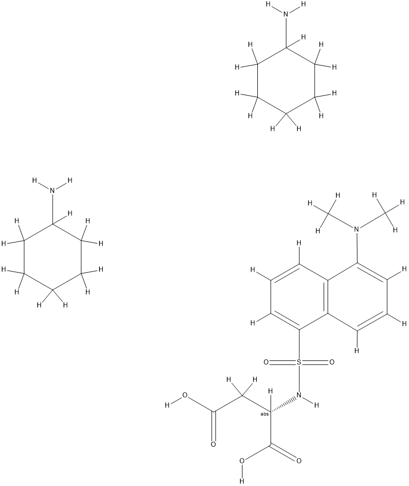 N-[5-(ジメチルアミノ)-1-ナフタレニルスルホニル]-L-アスパラギン酸・2シクロヘキサンアミン 化学構造式